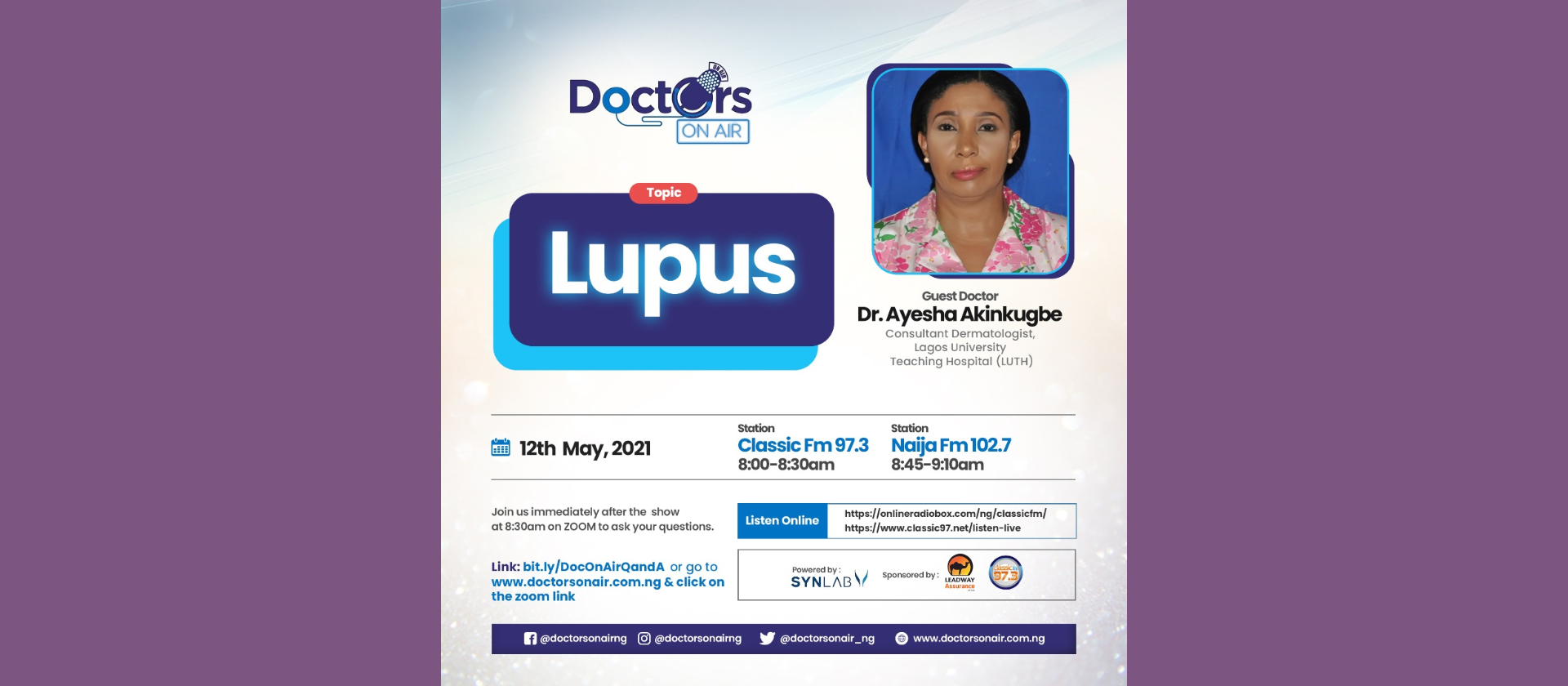 Read more about the article Doctors ON AIR – Topic ‘Lupus’